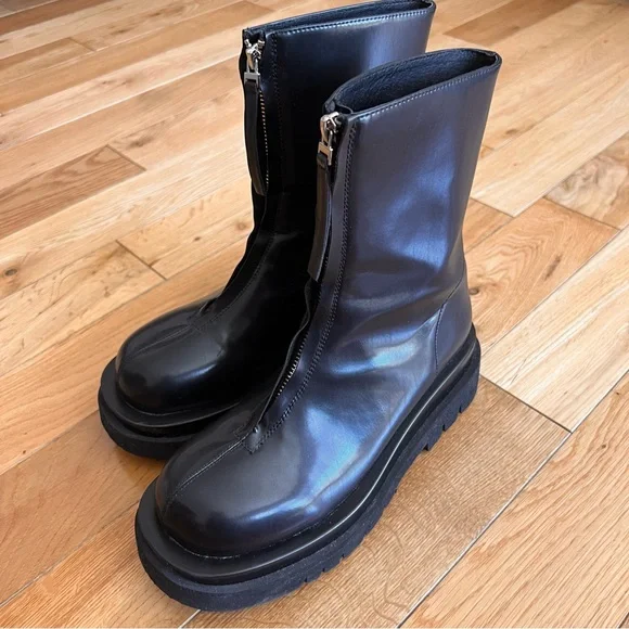 Jeffrey Campbell Womens Noah Black Zip Front Boots Grunge Festival Size 8.5 - Picture 3 of 11